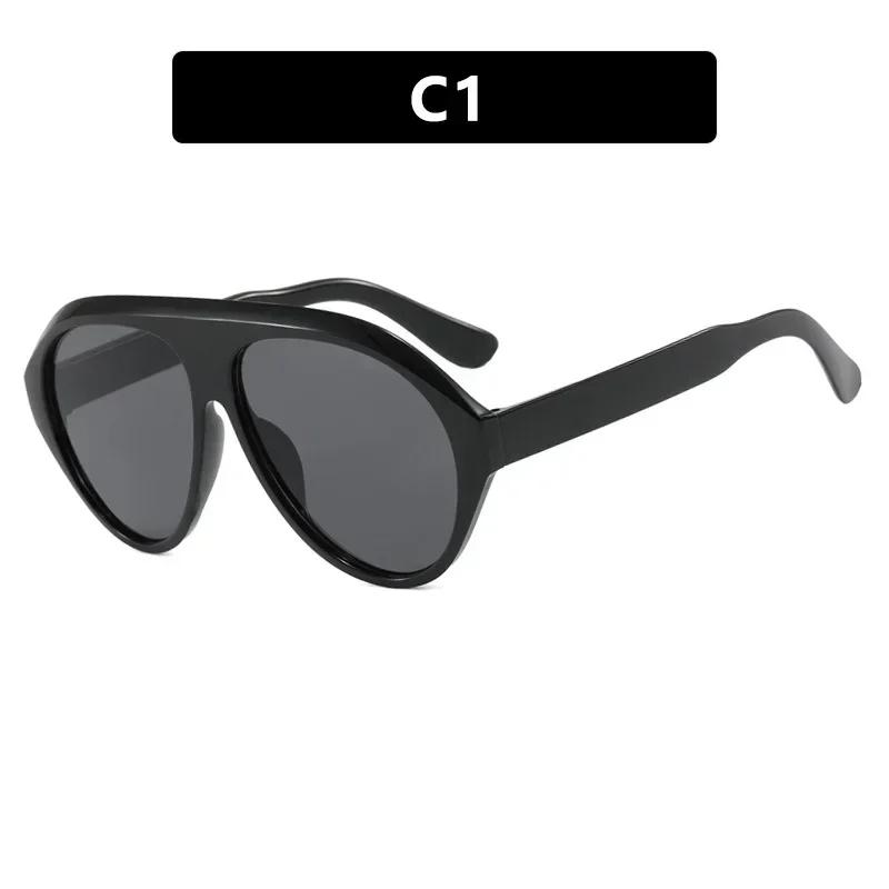 

Fashion Oversized Sunglasses Women Vintage Green Orange Shades UV400 Men Outdoor Sports Driving Gradient Sun Glasses чорний