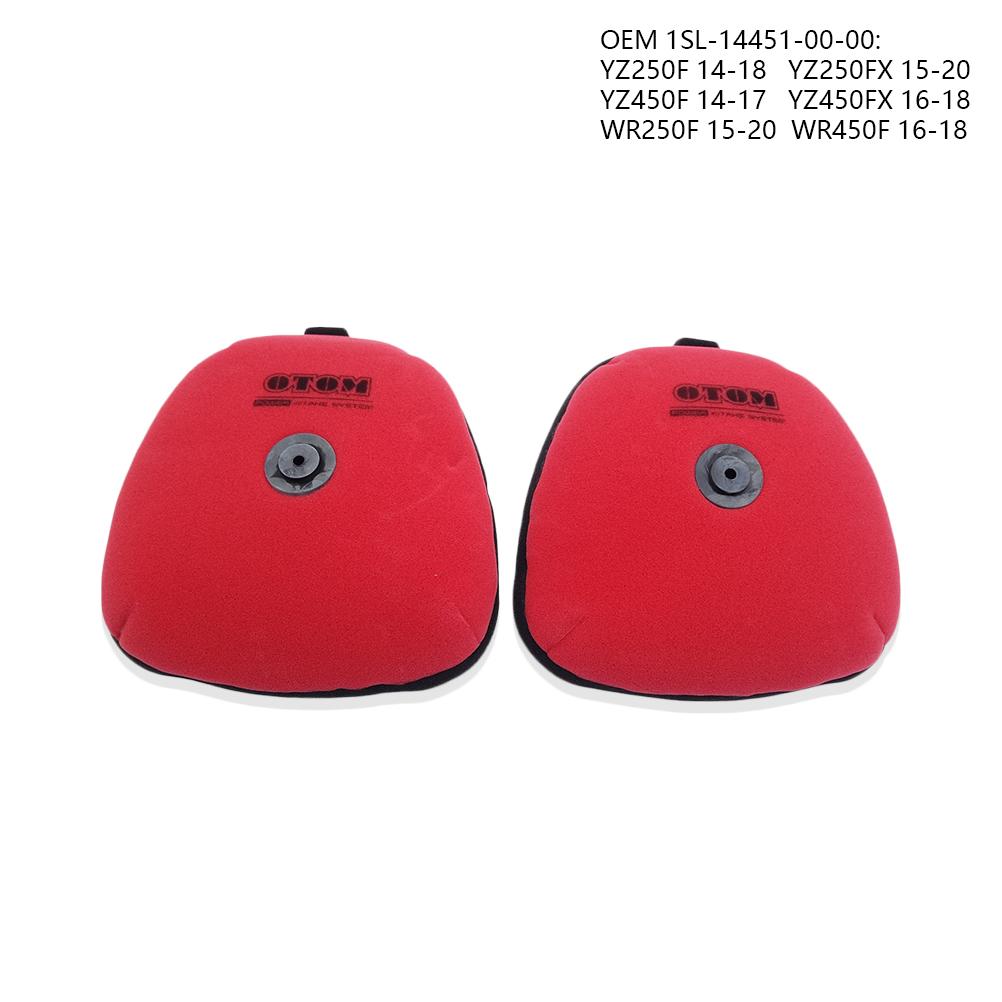 OTOM YZF WRF 250 450 Motorcycle 4 Pcs Air Filter  For YAMAHA YZ250F YZ450F YZ125 Element Dual Foam Layer Sponge Cartridge 01-26