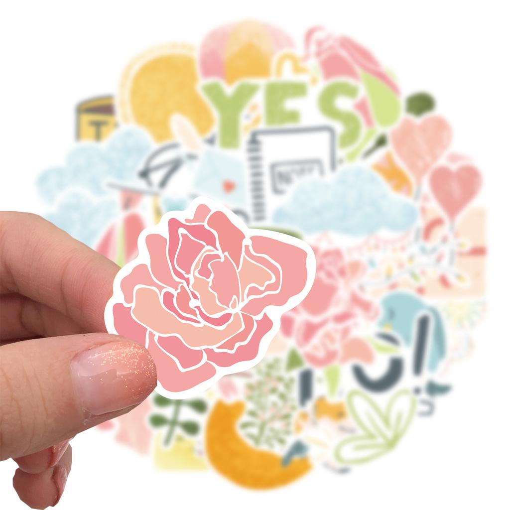 49 Cartoon Small Fresh Sunny Stickers Can Decorate Suitcase Pen Guitar Notebook Waterproof Hot Stickers
