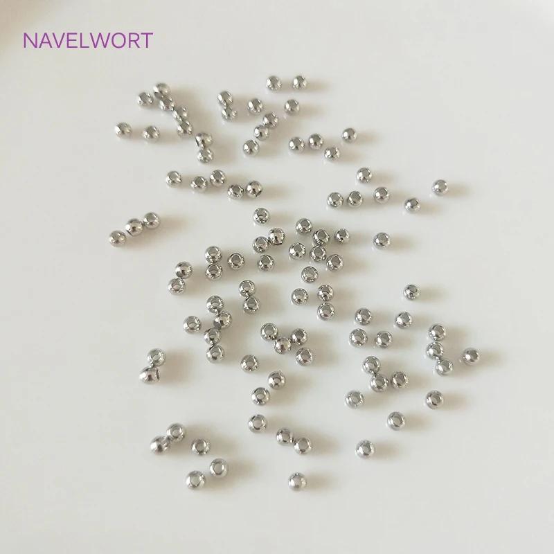 2mm-6mm Placcato Oro Vero 14k/18k Perline Distanziatrici Rotonde Accessori Materiali per la Creazione di Gioielli Fai da Te Componenti per la Creazione di Gioielli con Perline