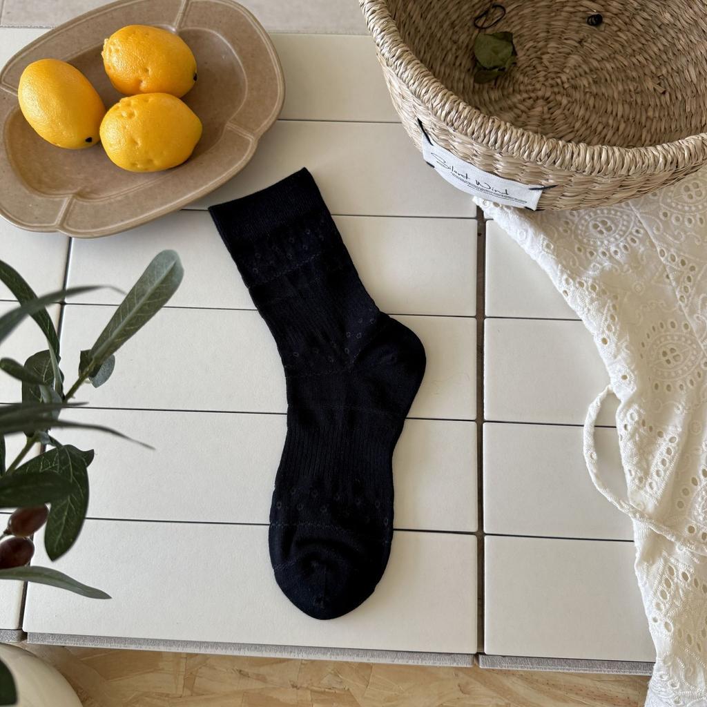 Thin Small Fresh Socks Korean Solid Color Hollow Mesh Love Socks Versatile Socks Cotton