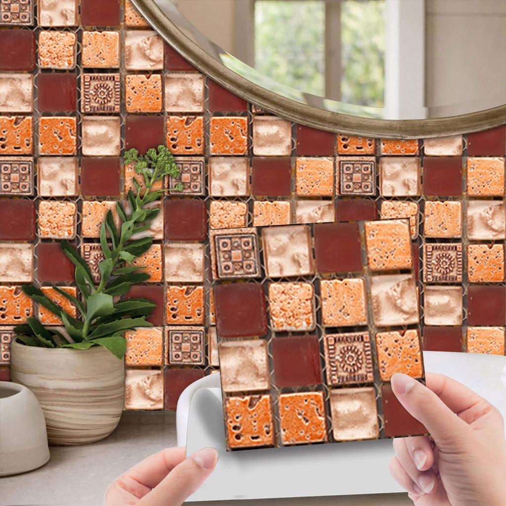 10ks samolepicí vodotěsná tapeta na dlaždice křišťálové samolepky na dlaždice do kuchyně do koupelny