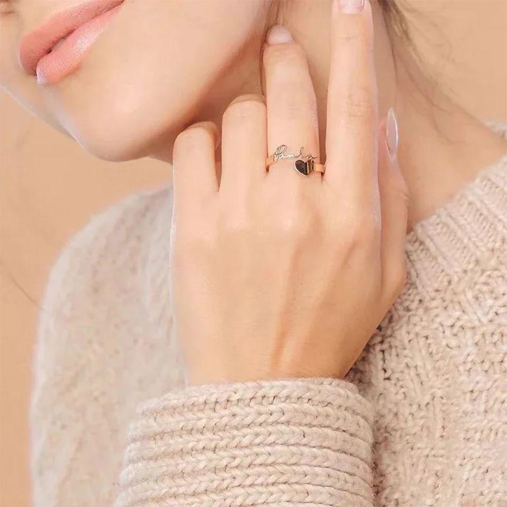 Love Ring Personalized Stainless Steel Heart Couple Ring Women Jewelry Valentine's Day Gift Anillos Mujer