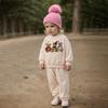 Set di vestiti caldi per neonati con fodera in pile Felpa carina girocollo + Pantaloni Abbigliamento per Bambini Ragazzo Ragazza