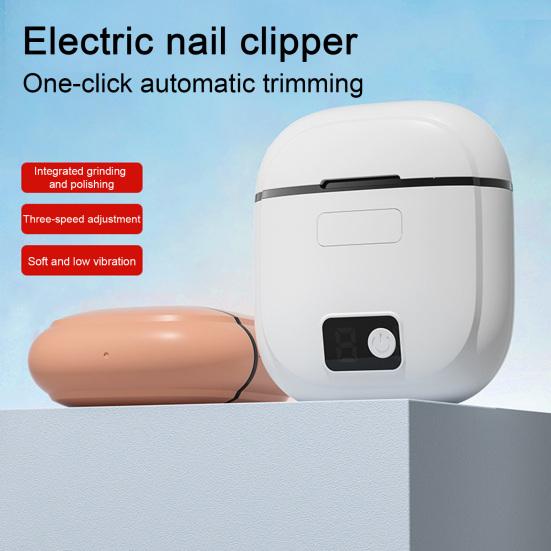 3-In-1 Electric Nail Clipper Automatic Kids Adults Seniors Nail Trimmer with LED Light 3 Speed Baby Manicure Grinding File Fingernail Cutter Polisher