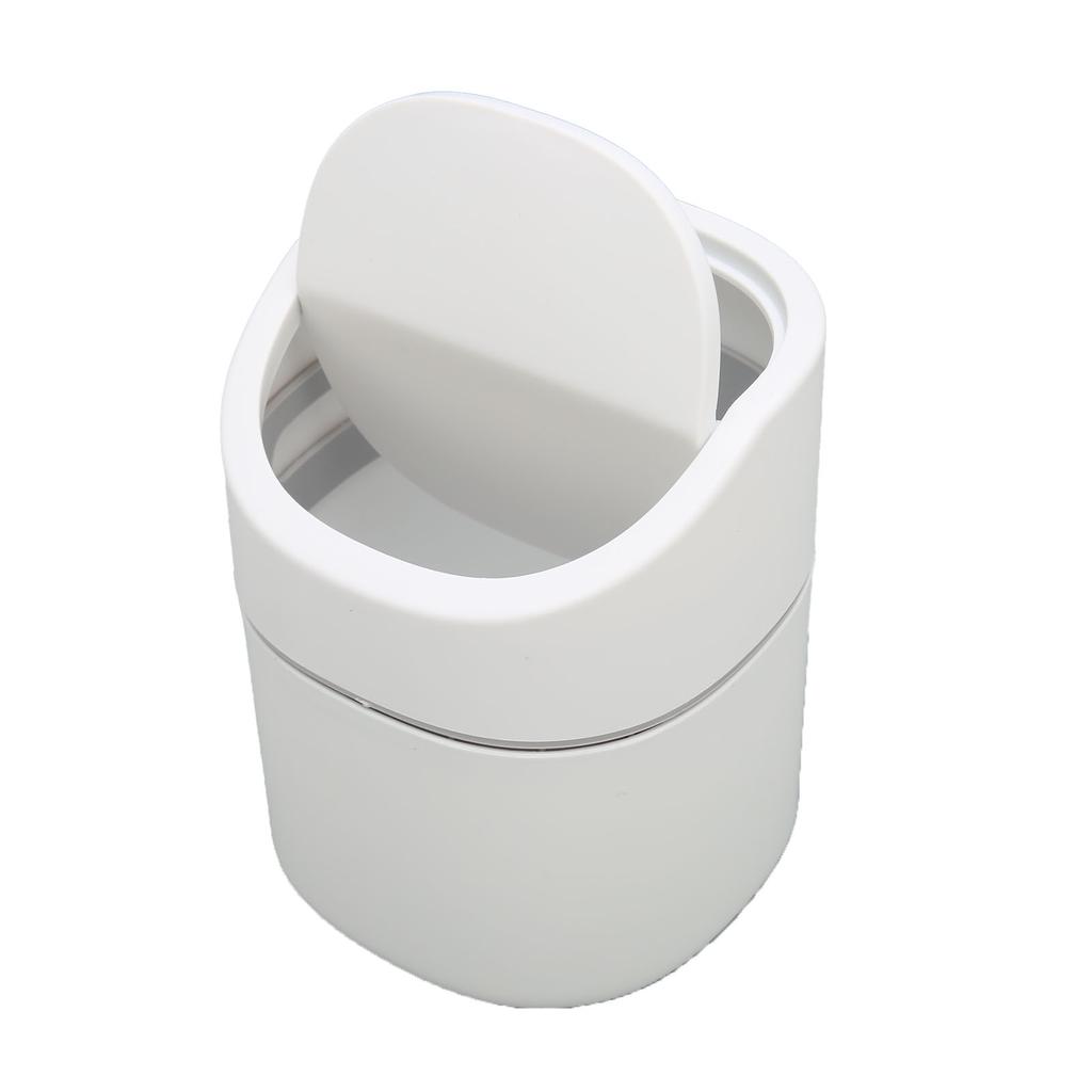 Desktop Garbage Can Button Flip Cover Reduce Odor Trash Debris Collector Can 2L Capacity