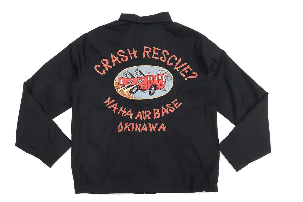 Tailor Toyo Jacket TT15177 Tailor Toyo Cotton Embroidery Okinawa Jumper CRASH RESCUE Black (Tailor Toyo) Men's (M)