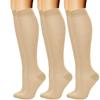 3 Pairs High Elastic Knee Length Compressed Socks for Sports Enthusiasts and Long Distances Traveling Fatigue Relief
