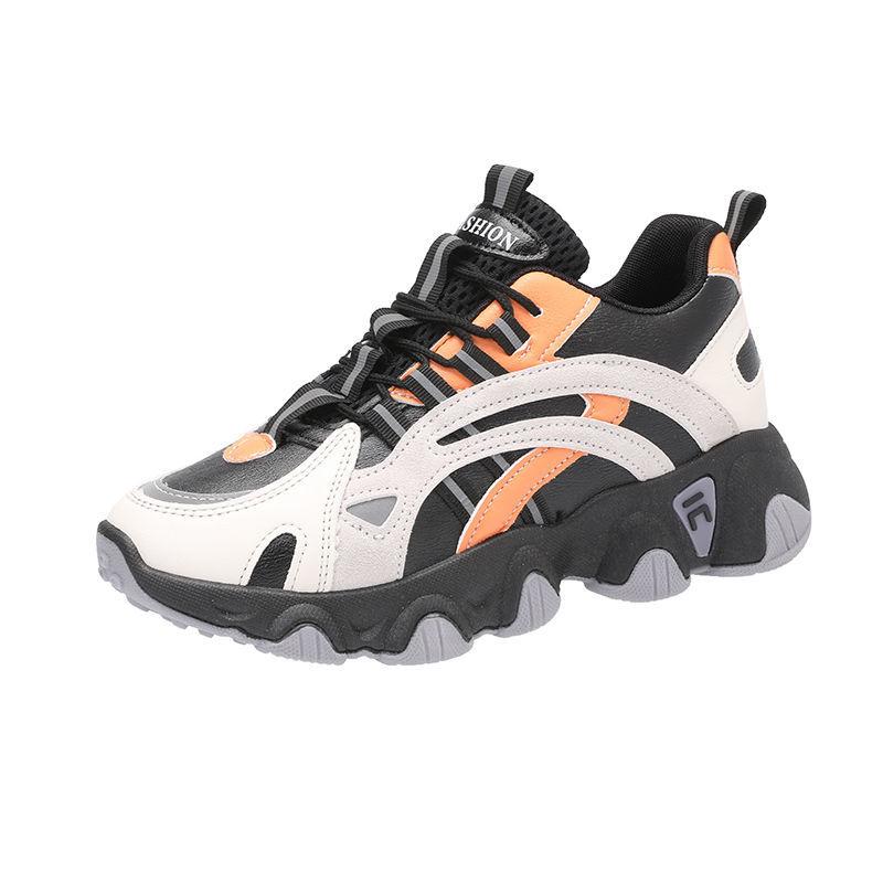 

Весенне-летняя модная студенческая спортивная обувь, модная женская повседневная обувь на толстой подошве с увеличенной уличной стрельбой 36 оранжевый