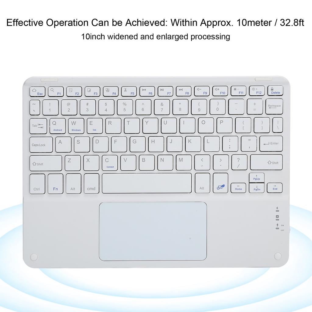 Wireless Keyboard Touch MultiFunction External Computer Accessories 10in(Black )