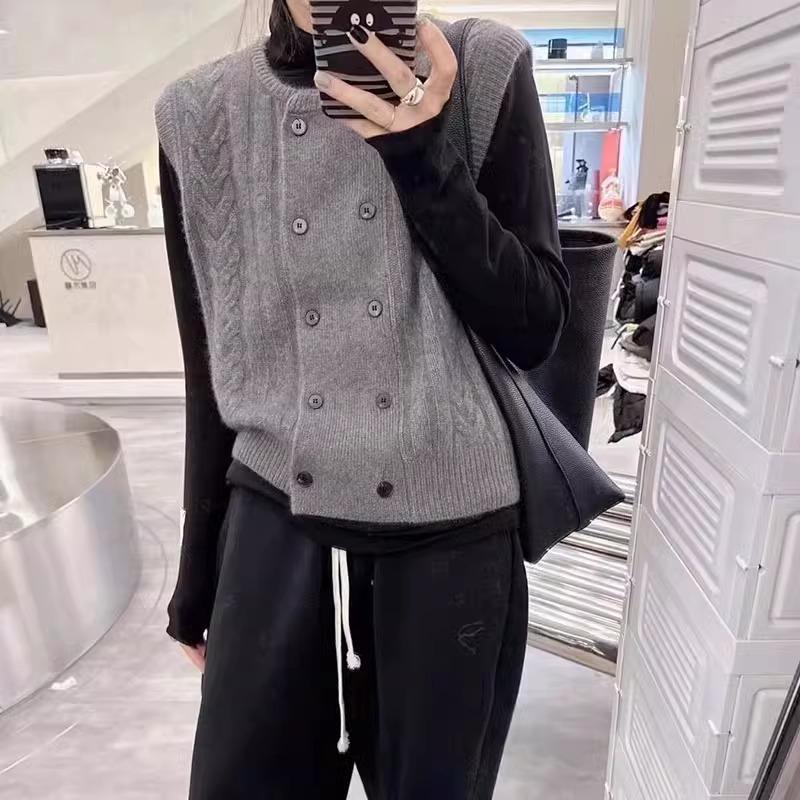 High Grade Sense Twist Sweater Vest Cardigan Women Sweater Autumn Winter New Style Layered Knitted Sleeveless Vest Top