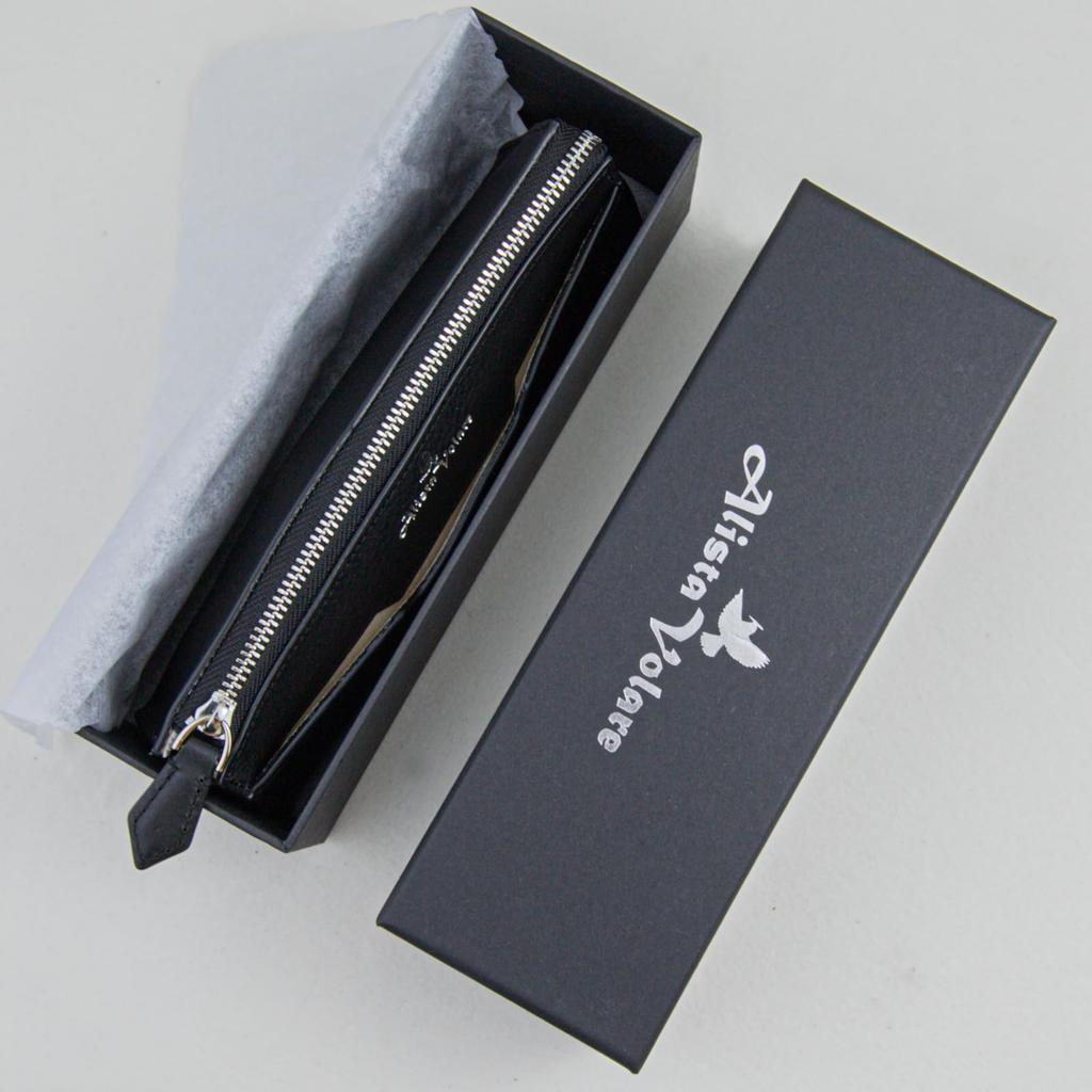 AlistaVolare Minerva Box Pencil Case, Velvet and Genuine Leather, Luxury Avvio Minerva (Nero)