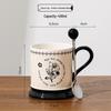 European Classical Floral Ceramic Mug with Spoon