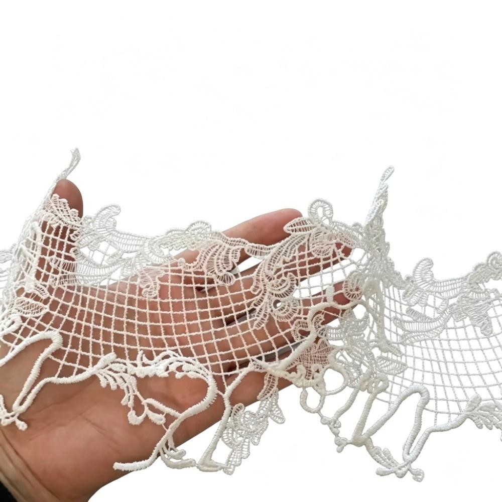 Hollow Grid Design Venise Lace Trim Irregular Edge Sew on Lace Ribbon Hollow Grid Lace Dressmaking