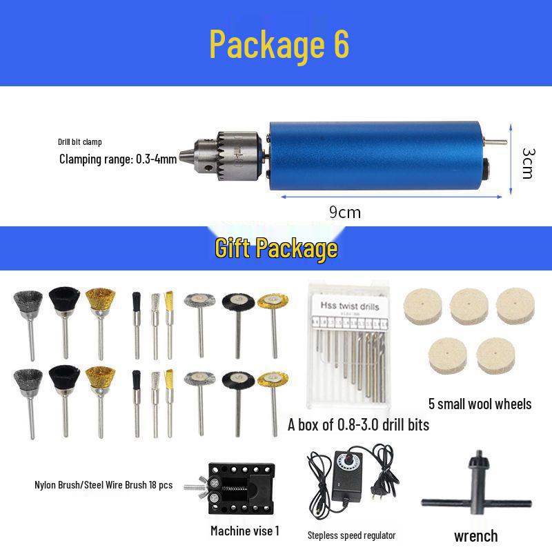 Mini Handheld Electric Drill & Grinder - Low Power Tool for Precision Hole Punching