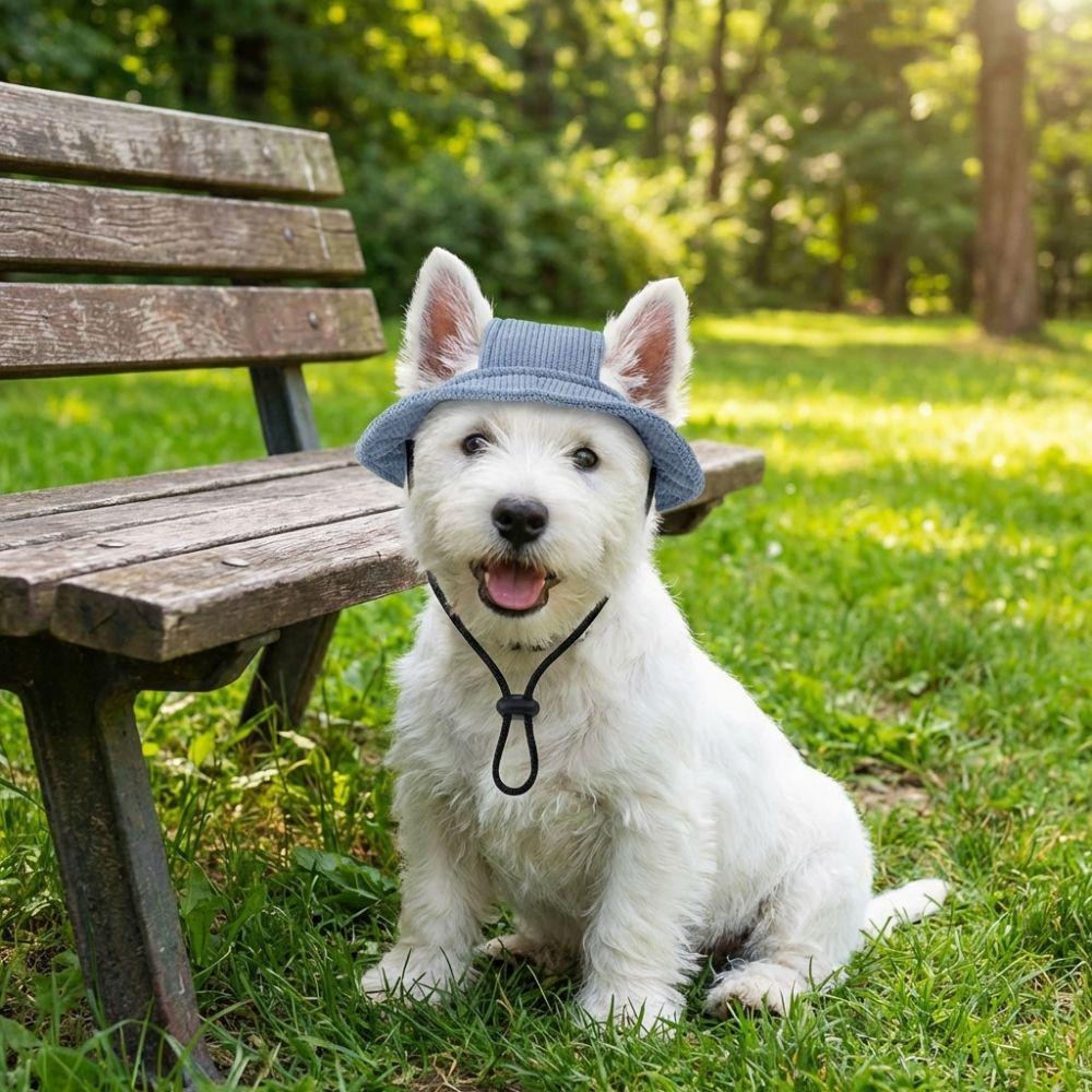 Exposed Ears Corduroy Dog Hat Breathable Pet Sun Hat Fashion Dog Sunscreen Hat  For Dogs Cats