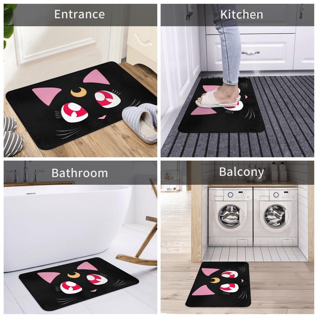 Anime Sailors Moons Luna Cat Front Floor Door Entrance Mat Indoor  Bath Kitchen Doormat Bedroom Carpet Rug
