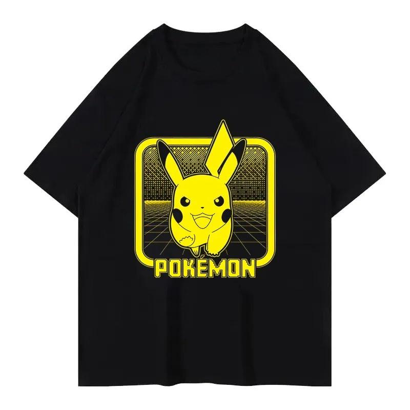 Pok É Mon Pikachu Little Fire Dragon Johnny Turtle Pok É Mon Printed Short Sleeved Unisexs Womens Tshirt Summer New Y2k Tee Top