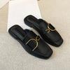 Fashion Flat Black Mules Shoes for Women On Offer Summer Sandals 2025 Comfortable and Elegan H Sandal Luxury Non Slip 39 Woman Slippers