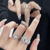 French Irregular Gemstone Open Ring Premium Moonstone Opal Sweet Cool Trendy Female Index Finger Ring