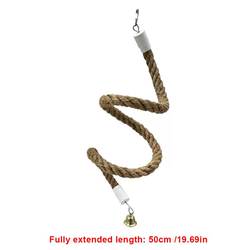 1pc Flexible Colorful Parrot Rope Perch Bendable Cotton Bird Standing Swing Toy Chew Toys for Cockatiel Parakeet Cage Accessory