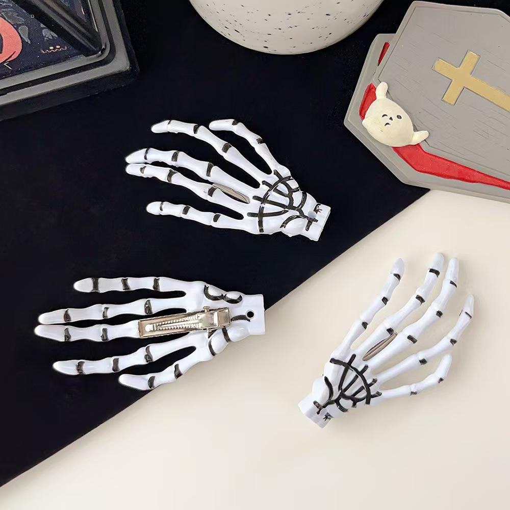 1-5pcs Skeleton Hand Hair Clip Punk Scary Ghost Hand Hairpin Halloween Horror Party Hairstyling Costume Decoration Accessories