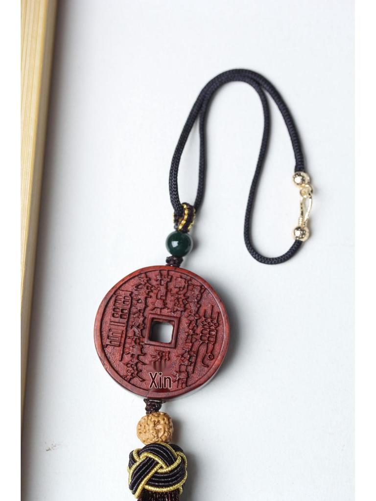 Indonesian Rosewood & Blood Sandalwood Peace Amulet Car Pendant for Men & Women