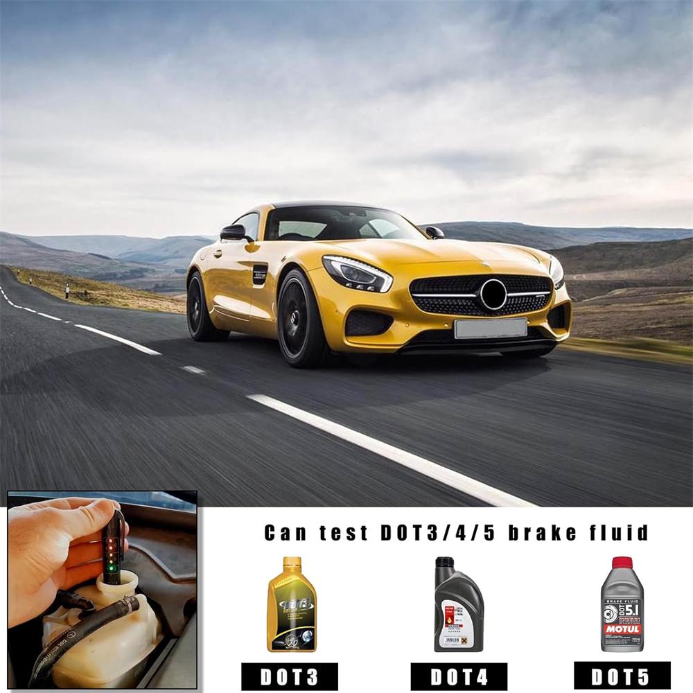 1PCS Brake Fluid Test Pen, Auto Brake Diagnostic Tester Tool, Brake Fluid Fluid Oil Test Analysis Tool with Five LED Indicators,DOT3 /4/5