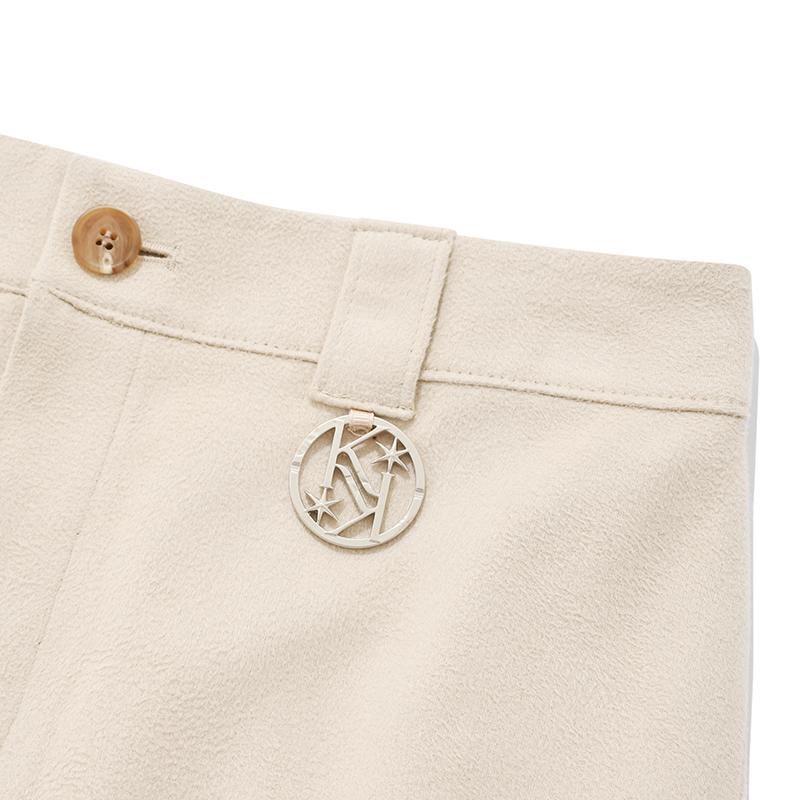 Kirsh Suede Slit Skirt [Cream]