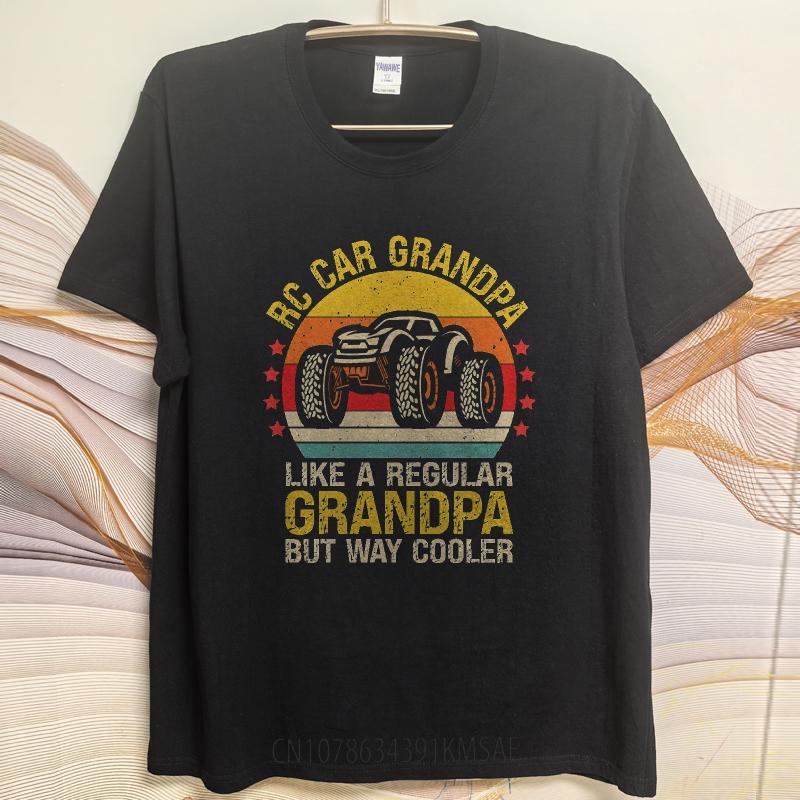 Vintage Summer Women tshirt Rc Car Grandpa Like A Regular Grandpa But Way Cooler Short Sleeve Solid Color ONeck Tshirt