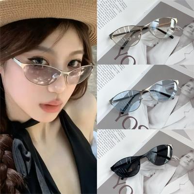 Damen Stilvolle Hip Hop Sonnenbrille Herren Unisex Outdoor Reise Mode Metallrahmen Schutzbrille Shades Modische Straßen-Sonnenbrille