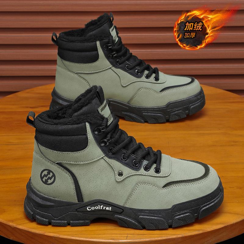 

Высокие ботинки Мартин мужская обувь зима новая бархатные ботинки-инструменты мужские универсальные на толстой подошве с утолщенным теплым хлопком 44