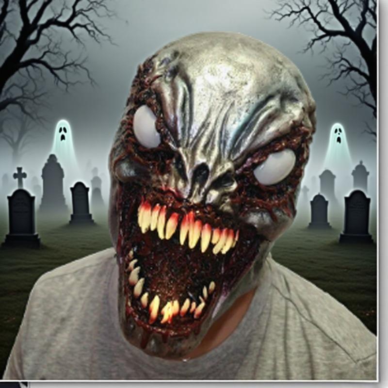 Halloweenowa Maska Horroru Straszna Przerażająca Pełnotwarzowa Akcesorium do Kostiumu Cosplay Realistyczna Upiorna Maska na Imprezę Dekoracje do Nawiedzonego Domu