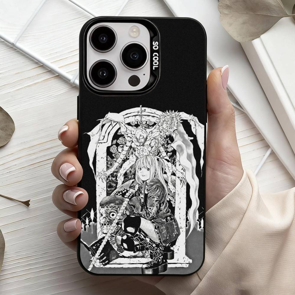Funda para teléfono M-Misa D-Death N-Note para iPhone 17, 16, 15, 14, 13, 12, 11 Plus, Pro Max, color plata caramelo, interior chapado.