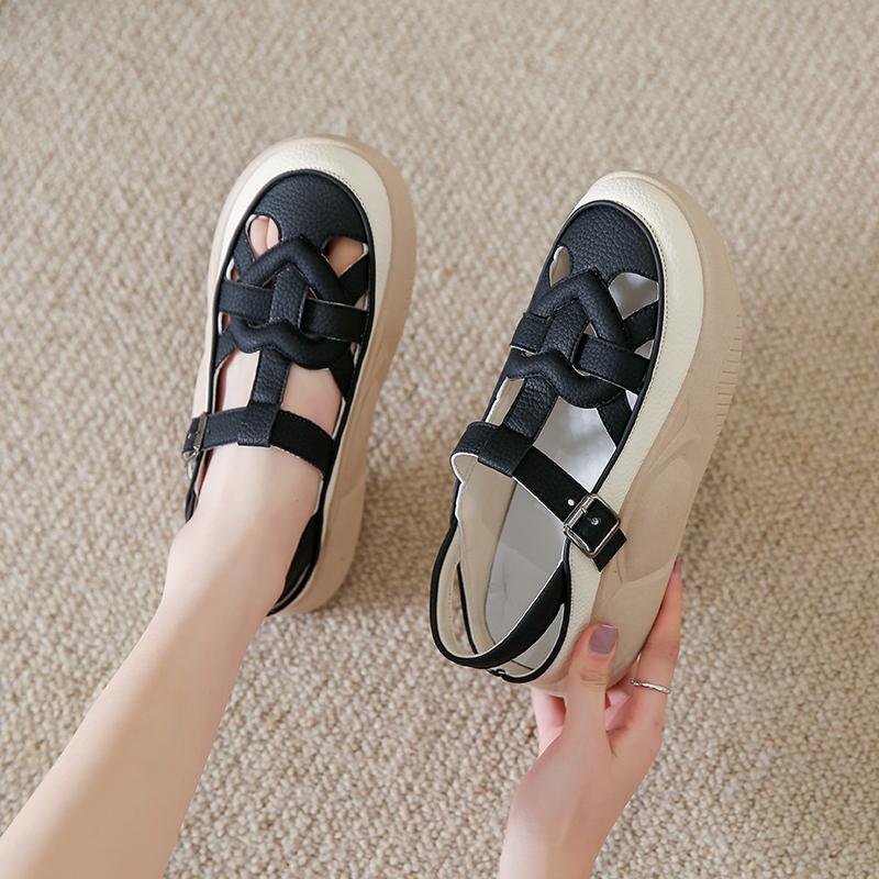 Women's Casual Sports Sandals Summer Shoes Roman Closed Toe Wedge Sandals for Women Fashion Hollow Breathable Ladies Sneakers
