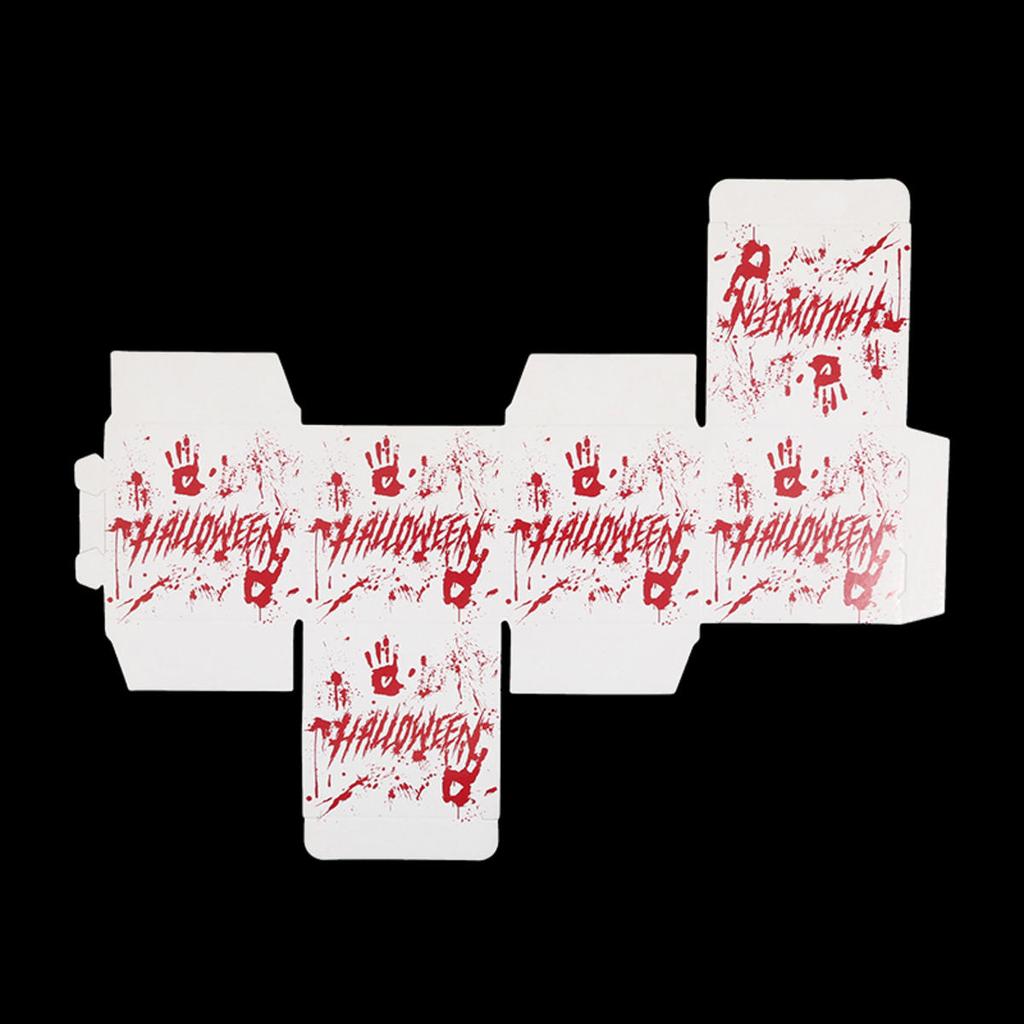 6pcs Festive Candy Snack Carton Environmentally Party Supplies Halloween Candy Boxes with Blood Hand Design for Kids Trick or Treat Party Favor