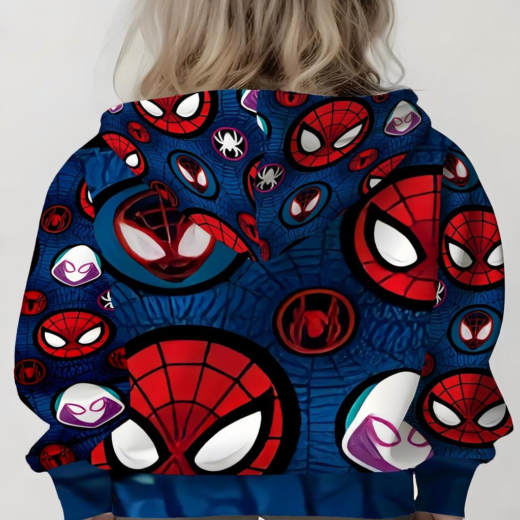 2026 Children's Hoodies 3D Spider Printed New Men's and Women's Hoodies Casual Neutral Hoodies Children's Hoodies Clothing