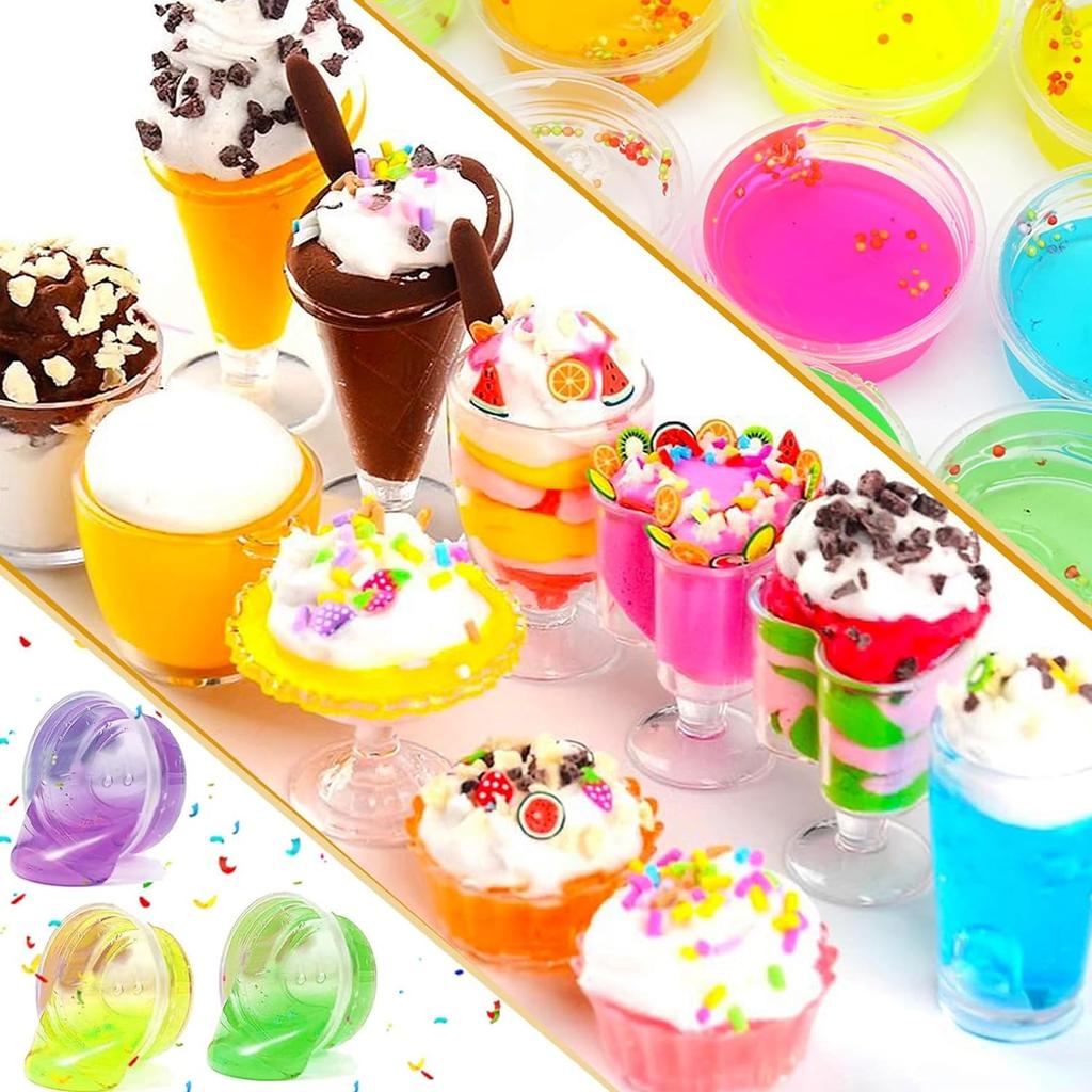 La Gacela Slime Clay Set with Clay and Fruit Crafting Stress DIY Toy for Elementary School Boys and Gift Kit, 36-Piece Ultra-Lightweight Slices,