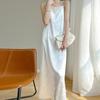 Women's Spring/summer Silk Satin Halter Mid-length Dress Loose-fitting with An Elegant Commuter Dress