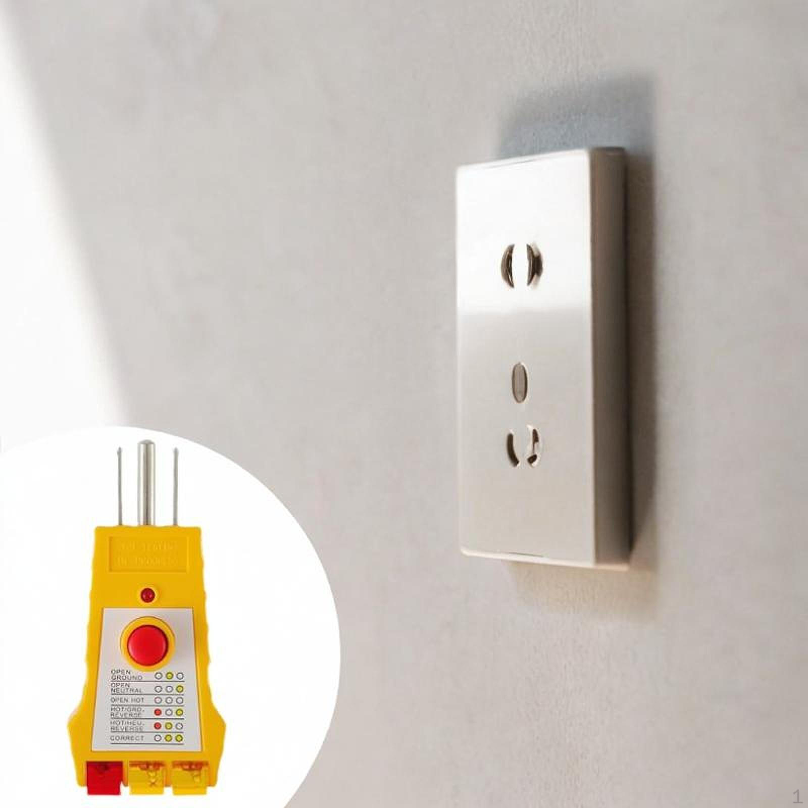

Outlet Tester with Gfci, Socket Compact Receptacle Indication for 110/125V