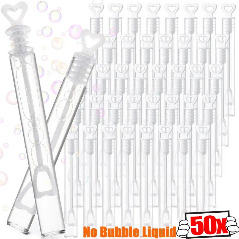 200/10PCS Mini Bubble Tube Soap Bottle Transparent Love Heart Empty Bubbles Wand Baby Shower Birthday Wedding Party Decor Favors