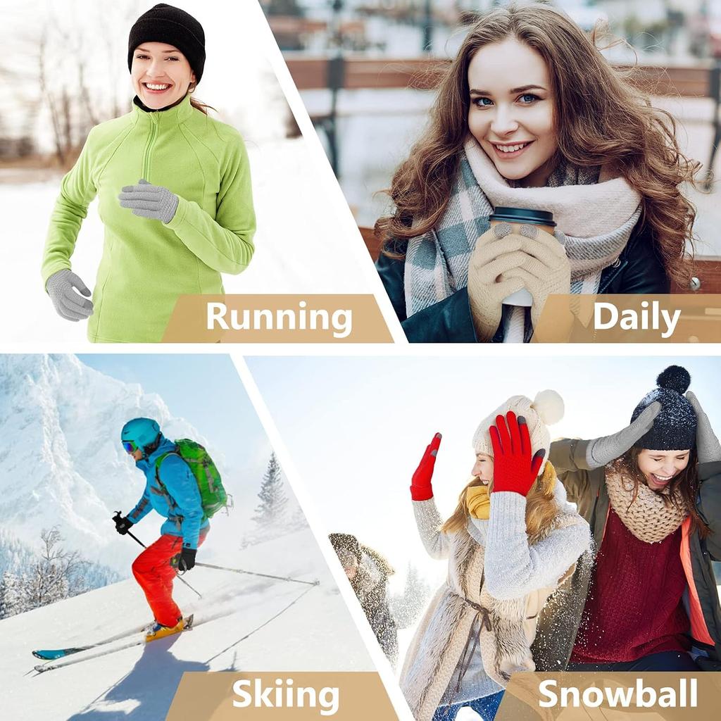 Omisy 4 Pack Women Winter Gloves Touchscreen, Christmas Stocking Stuffers