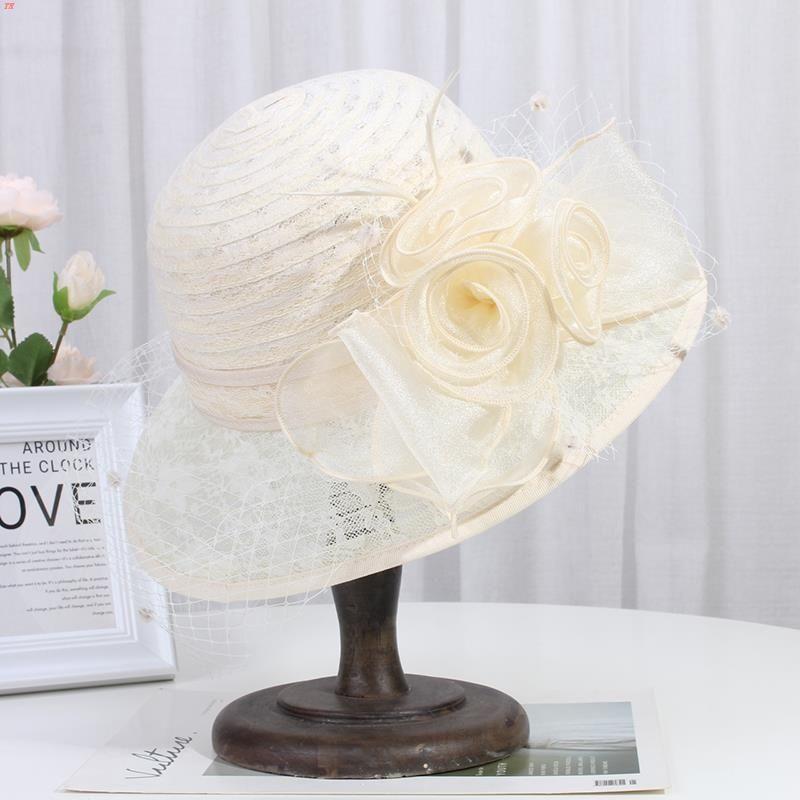 Hat Women's Summer Sun Hat Retro Lace Flower Pot Hat Mesh Sunshade Hat Fisherman's Hat