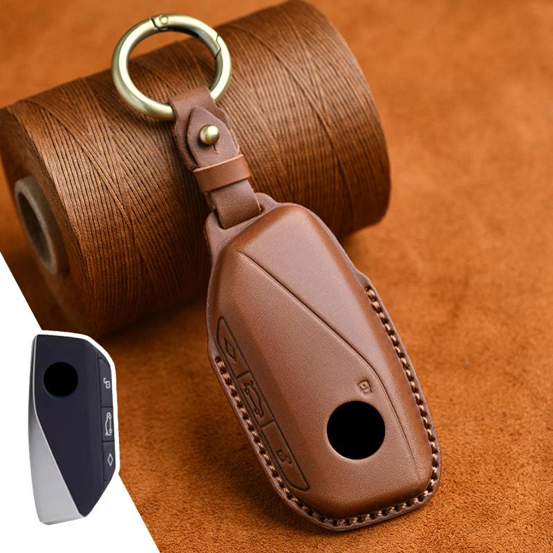

Suitable for BMW I7 X7 G07 LCI IX I20 X1 U11 7 Series G70 G09 XM U06 G81 M3 Leather KeysCase Protector коричневый