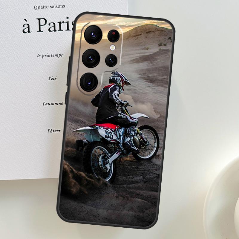 Moto Cross Motorcycle Sports Case For Samsung Galaxy S26 Ultra S25 S23 S22 S21 S24 Ultra S10 S20 Plus S25 FE Phone Cover