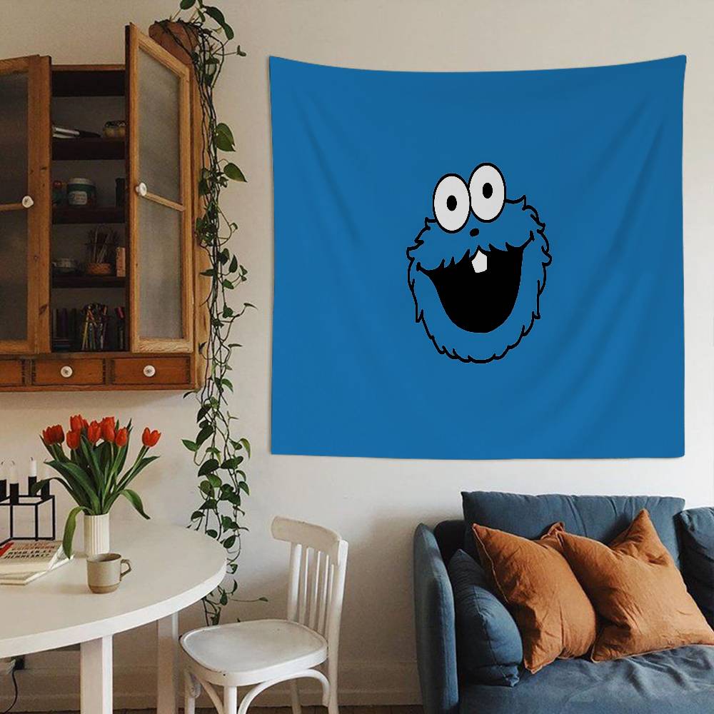 Sesame Street Cartoon Tapestry Art Printing Art Science Fiction Room Home Decor Wall Art Decor