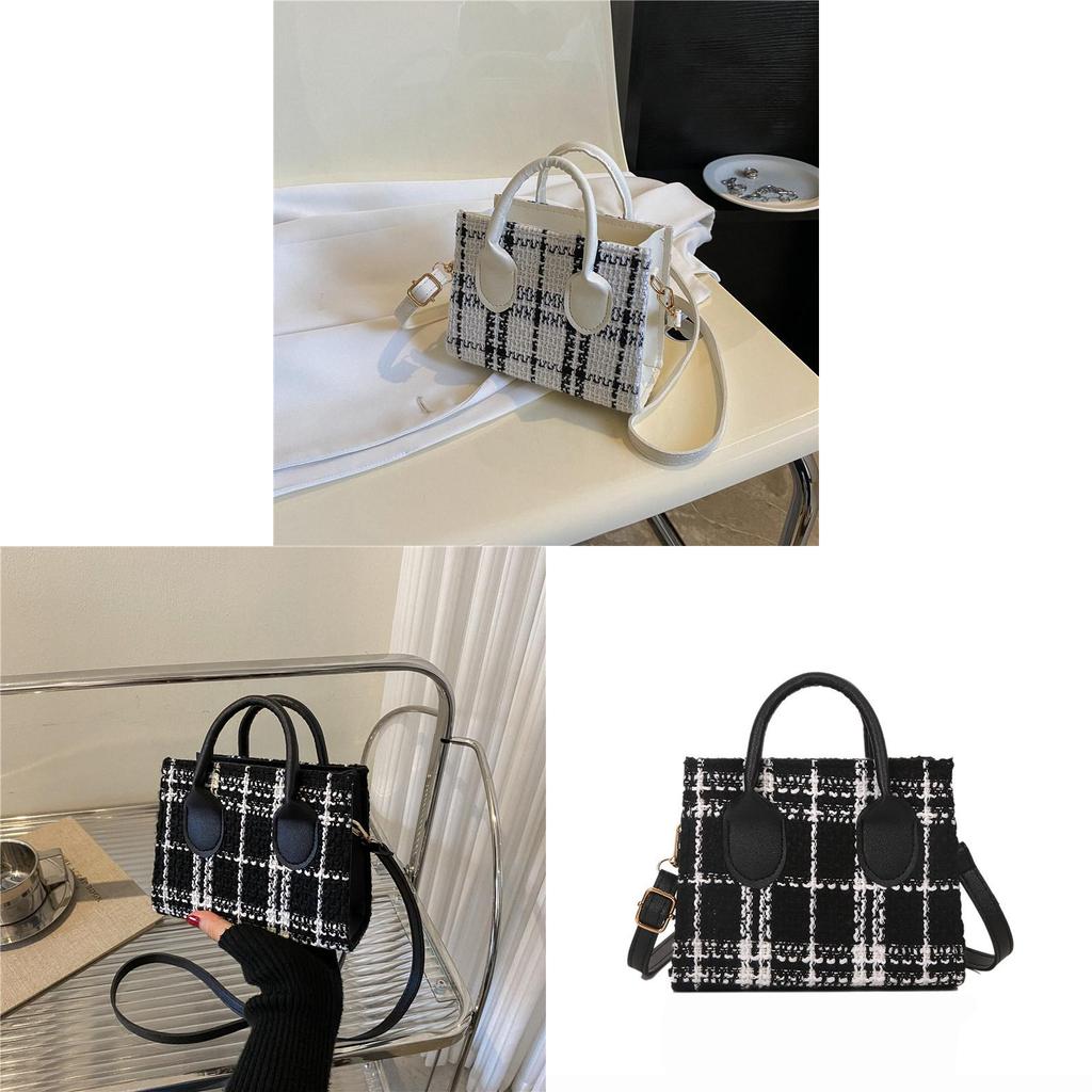 Fashion Grid Pattern Womens Small Shoulder Bag With Zipper Closure For Daily Use