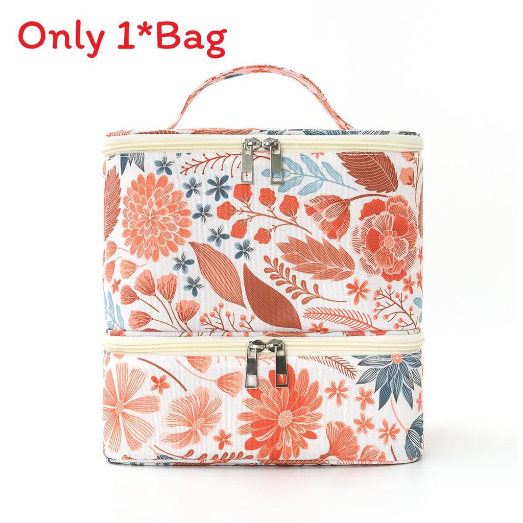 Modern Minimalist Double Layer Large Capacity Makeup Organizer For Travel And Home Use