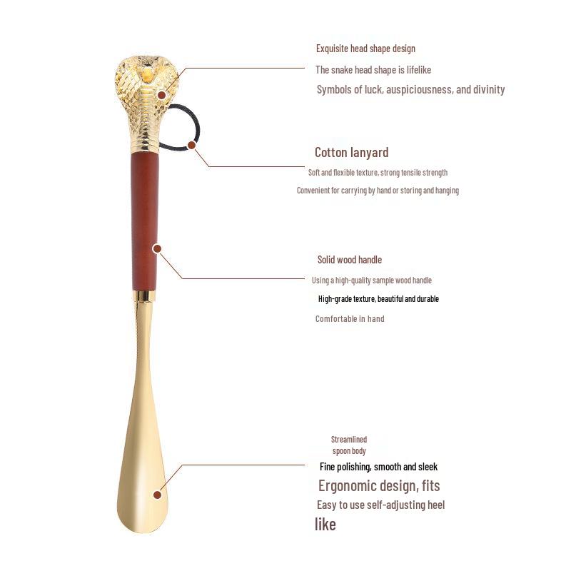 Animal Head Metal Shoehorn - Ultra Long Shoe Lifter, No Bend Shoe Puller, Gift Idea