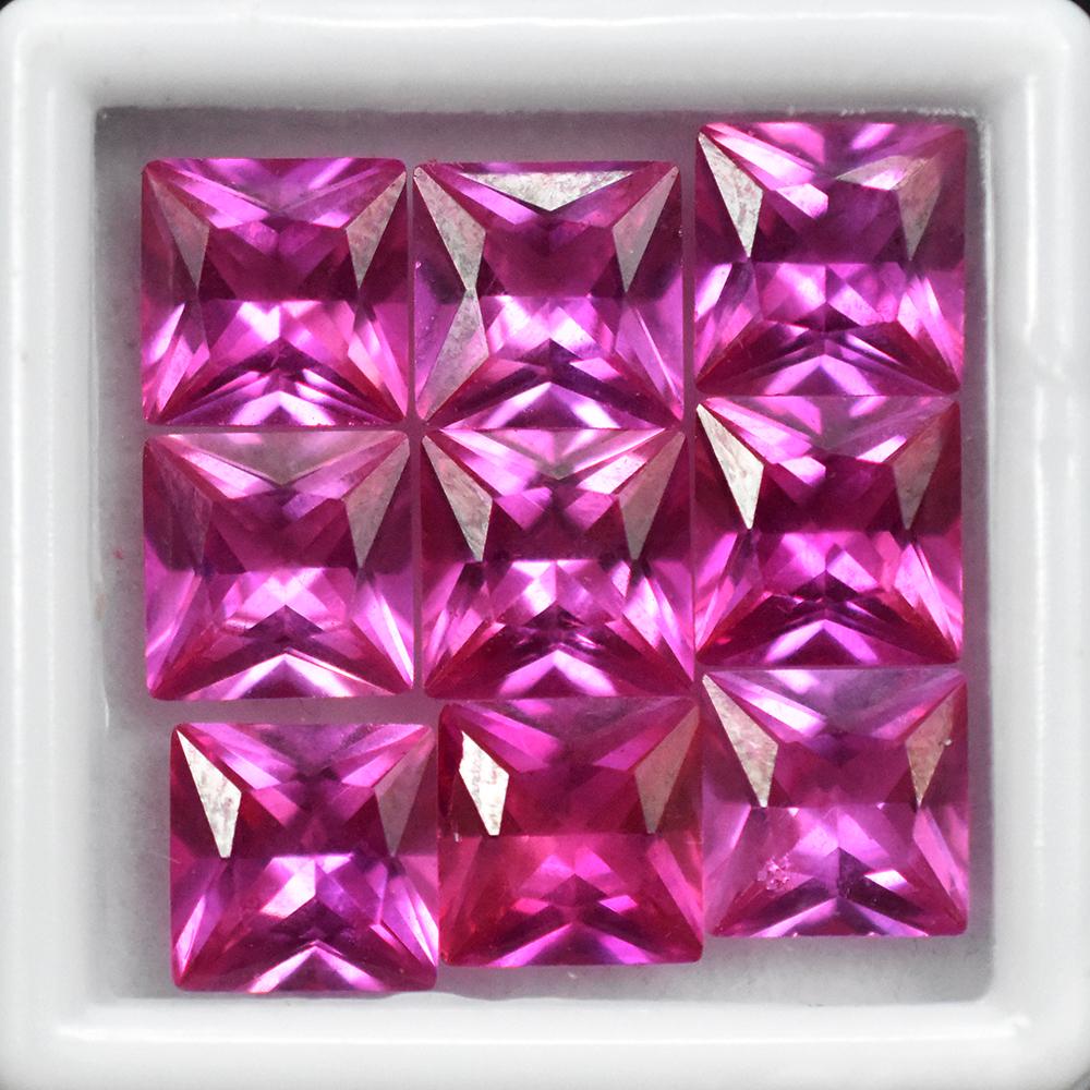 Natural 20 Pcs Pink Sapphire Square Cut 5x5 Mm Lot Loose Gemstone